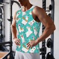 thumbnail image 5 of Zufioo Cartoon Llamas Print Men's Vest, Sleeveless Quick-drying Muscle T-shirt, Suitable for Sports Fitness, Home Leisure Wear-Small, 5 of 7