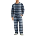 thumbnail image 2 of HAJWOH Men's Long Sleeve Plaid Pajama Set with Elastic Drawstring Waist Pants for Home Loungewear, 2 of 5