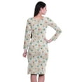 thumbnail image 5 of Moomaya Printed Full Sleeve Bodycon Dress for Women Scoop Neck Side Slit Casual Clothing, 5 of 8