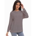 thumbnail image 6 of Women's Long Sleeve Knitted Crew Neck T-shirt, 6 of 6
