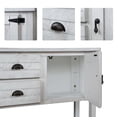 thumbnail image 2 of PORKISS Retro Solid Wood Console Table, Sideboard Entryway Table Hallway Table with 2 Drawers 2 Cabinets, Sofa Table for Living Room, Foyer, White, 2 of 10