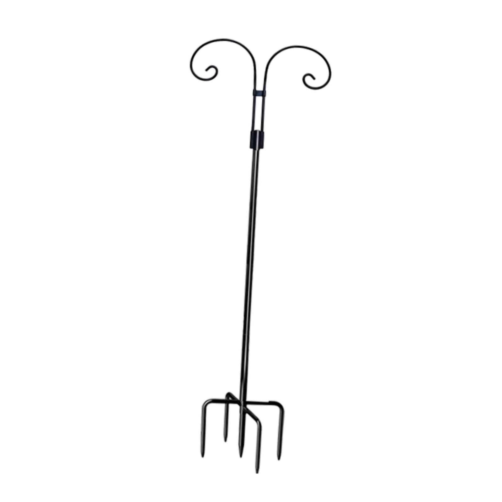 koolsoo Double Shepherds Hook Iron for Hummingbird Feeder Flower Basket Bird Feeders Height 2M