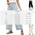 thumbnail image 3 of hlysgo Womens Casual Palazzo Pants Ruffle Wide Leg Cropped Flowy Comfort Loose Summer Beach Trousers with Pockets Light Blue,2xL, 3 of 5