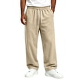 thumbnail image 2 of Nestiefly Men's Baggy Sweatpants Athletic Loose Wide Leg Elastic Waist Lounge Relaxed Open Bottom Joggers Pants with Pockets 2026 Khaki 3XL, 2 of 7