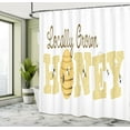 thumbnail image 5 of Ambesonne Honey Bee Shower Curtain, Locally Grown Calligraphy, 69"Wx75"L, Dark Cocoa Mustard, 5 of 5