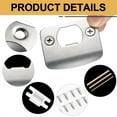 thumbnail image 3 of NOGIS Door Strike Plates, Standard Door Latch Restorer with Dust Box Strike Plates for Interior Doors Universal Security Door Lock Hardware Repair Kit with Screws & Dowels (Silver), 3 of 7