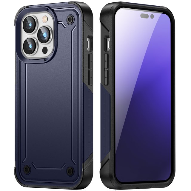 Hybrid Slim Case for iPhone 14 Pro Max 6.7inch Dual-Layer Soft Shockproof Case Hard PC Back Anti-Fingerprint Anti-Scratch Full Body Rugged Case,Red