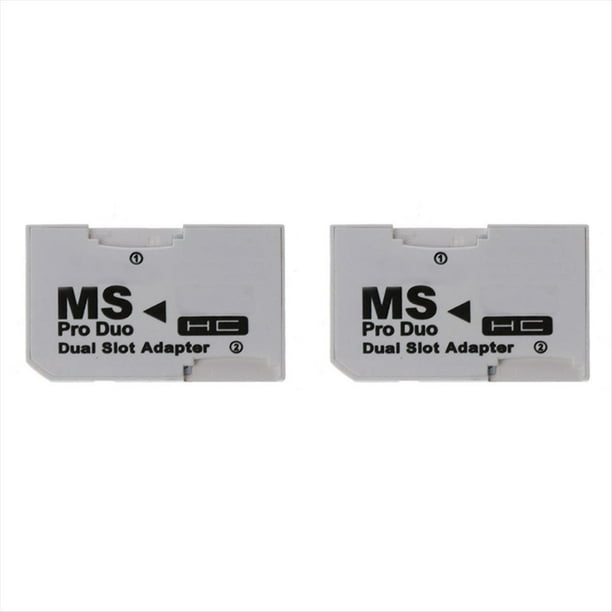 2X Lector de Tarjetas , Adaptador de Tarjeta Micro-SD TF una MS Pro, Ranuras Duales Individuales para Gamepad para Tarjeta