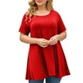 thumbnail image 6 of Hvyesh Women's Plus Size Tops Dressy Short Sleeve Tunic Tops 2025 Summer Casual Tee Shirt Flowy Hide Belly Blouses Precio bajo, 6 of 6