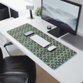 thumbnail image 2 of Long Mouse Pads for Desk,Blue and Orange Geometric Pattern Desk Mats on Top Of Desks, Desk Mouse Pad Extra Large with 3mm Non-Slip Base and Stitched Edge for Gaming,Office,Work,Home 31.5"x11.8", 2 of 6