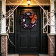 thumbnail image 4 of BUTASY Halloween Wreath for Front Door, Black Artificial Flower Wreath for Halloween Indoor Decorations Centerpiece Party Holiday Wall Home Decor, 4 of 6
