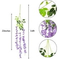 thumbnail image 2 of 24pcs Wisteria Hanging Flowers 3.7 Ft Artificial Vine Fake Garland Silk String for Wedding Party Garden Outdoor Greenery Home Wall Decoration (White), 2 of 4