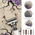 thumbnail image 6 of Halloween Round Living Room Rugs 6 ft, Dark Romantic Vintage Purple Rose Goth Tree Linen Texture Washable Area Rug with Non-Slip Sturdy Edge Binding Round Carpet for Kitchen Office Bedroom, 6 of 9