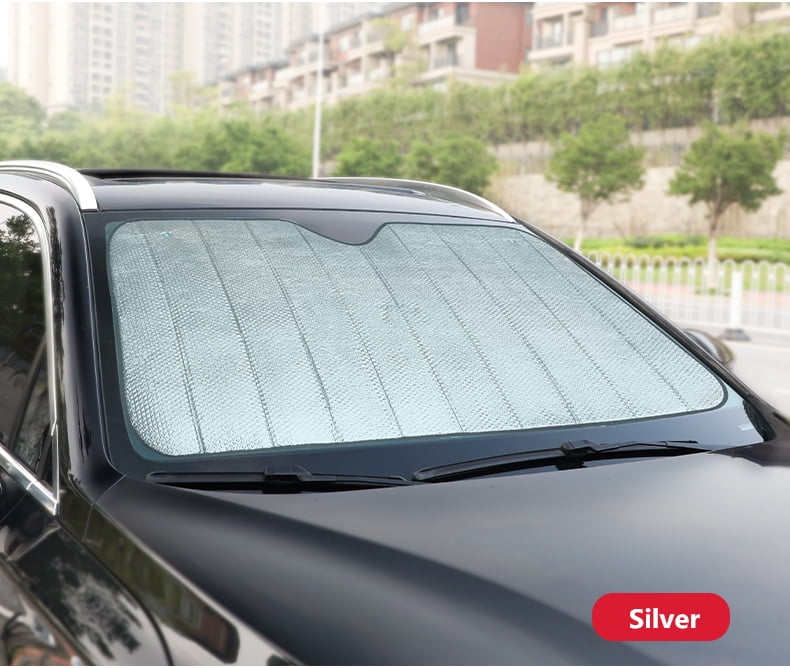 Greatangle Car Single-sided Sunshade Car Front Window Sun Shade Aluminum Foil Insulation Sun Block Window Windshield Cover Silver