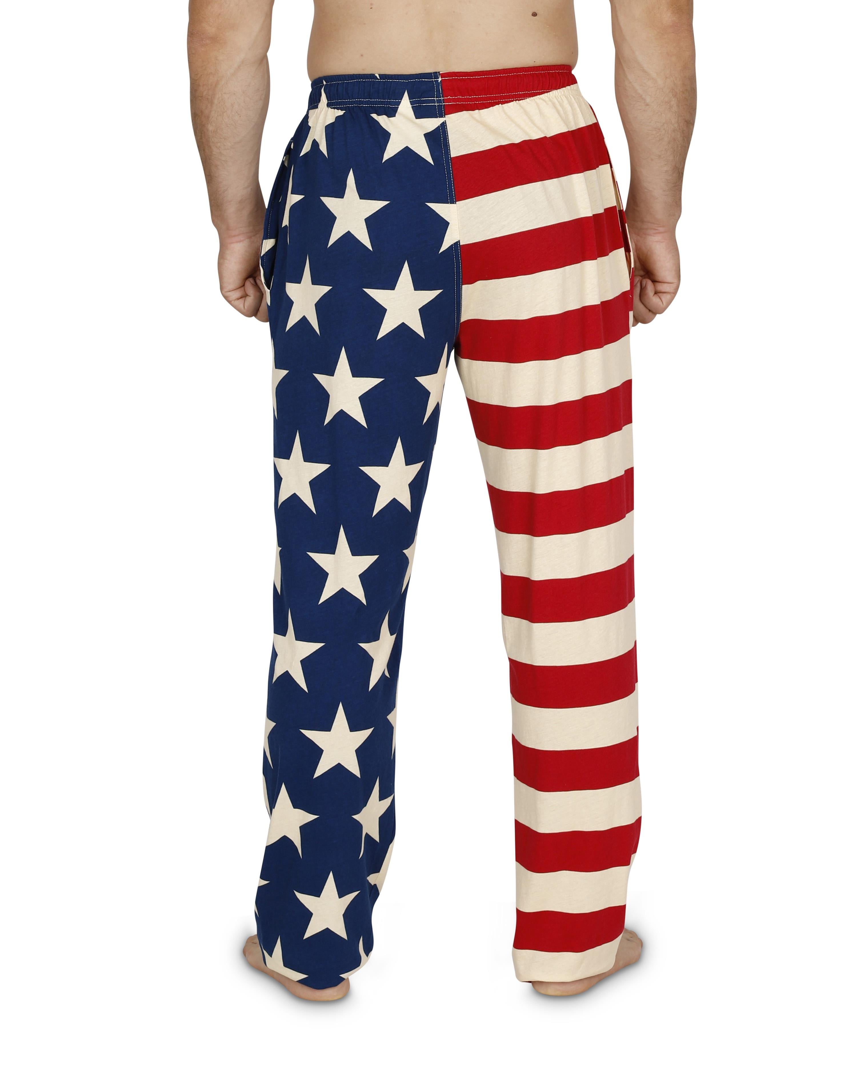 Adult United States Patriot USA American Flag Stars Stripes Lounge Pants Pajamas