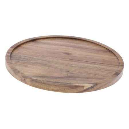 

Acacia Wooden Flat Round Wood Server Cake Stand With Glass Dome