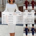 thumbnail image 3 of Karymi Sundresses for Women Elegant Solid Midi Sheath Dress, Crew Neck Tiered Bell 3/4 Sleeve Slim Fitting Knee Length Formal Party Wedding Guest Dress, 3 of 5