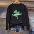 thumbnail image 1 of Herrnalise - Sudadera con estampado de trébol del Día de San Patricio para mujer, sudadera con trébol irlandés, suéter holgado de manga larga, prepárate para la grandeza por menos, 1 of 4