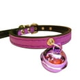 thumbnail image 2 of Walbest Leather Cat Collar with Bell Adjustable Small Pet Kitten Collars, 11 Style, 2 of 7