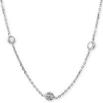 Pompeii 2Ct T.W. Round-Cut Natural Diamond Bezel Station 18" Necklace 14k White Gold