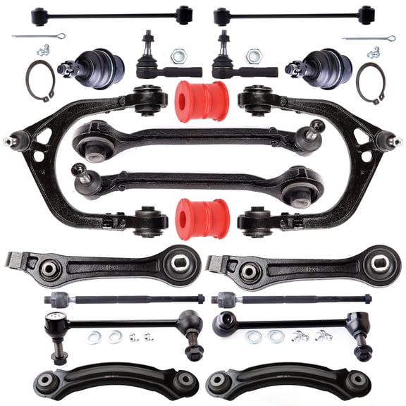 ECCPP - 20PC Upper Lower Control Arm and Ball Joint Sway Bar End Link with Bushing Tie Rod End - Compatible with 2008-2010 for Dodge Challenger Suspension Kit