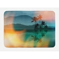 thumbnail image 1 of Night Ocean Bath Mat, Sea and Palm Trees Mountains Forest Background, Plush Bathroom Decor Mat with Non Slip Backing, 29.5" X 17.5", Multicolor, by Ambesonne, 1 of 2