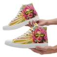 thumbnail image 2 of Coolcustomize Men's Bold Pop Art High Top Sneakers - Pink-Haired Girl Print, Street Art Design Trainers, Non-Slip Rubber Sole Casual Shoes for Casual Attire, Casual Footwear | Bold Graphic Boots, 2 of 11