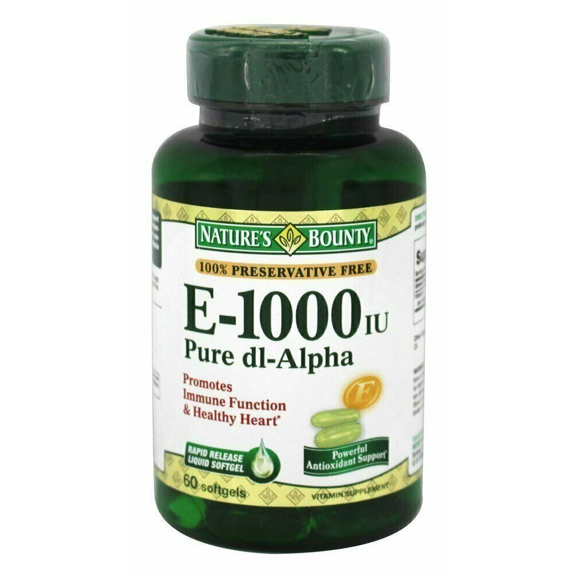 Nature's Bounty Vitamin E Rapid Release Softgels, 450 Mg Per Serving, 60 Ct, 4-Pack