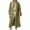 Army green, variant on Spring Fall Women Plaid Patchwork Long Sleeved Single Breasted Casual Trench Coat