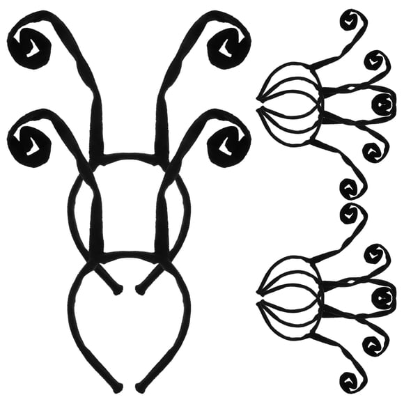 KALLORY 8Pcs Ant Tentacles Hair Band Black Costume Accessory for Party