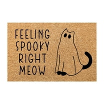 Halloween Rugs: Coco Coir Doormat with Anti- Rubber, Cute Ghost Halloween Welcome Mat, Non- Entrance Door Mats for Indoor Outdoor Bathroom Porch Decor, 15x23 Inch - D