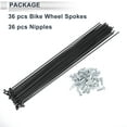 thumbnail image 4 of Unique Bargains 1 Set Universal Bicycle Spokes 13G Bike Wheel Spokes Nipple 45 Steel Black-263mm, 4 of 7