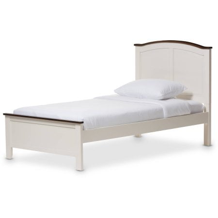 - Baxton Studio Harry Classic Twin-Size Platform Bed, Butter Milk and Walnut Finishing