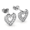 thumbnail image 7 of Cate & Chloe Ainsley 18k White Gold Plated Heart Stud Earrings with Swarovski Crystals for Women, 7 of 7