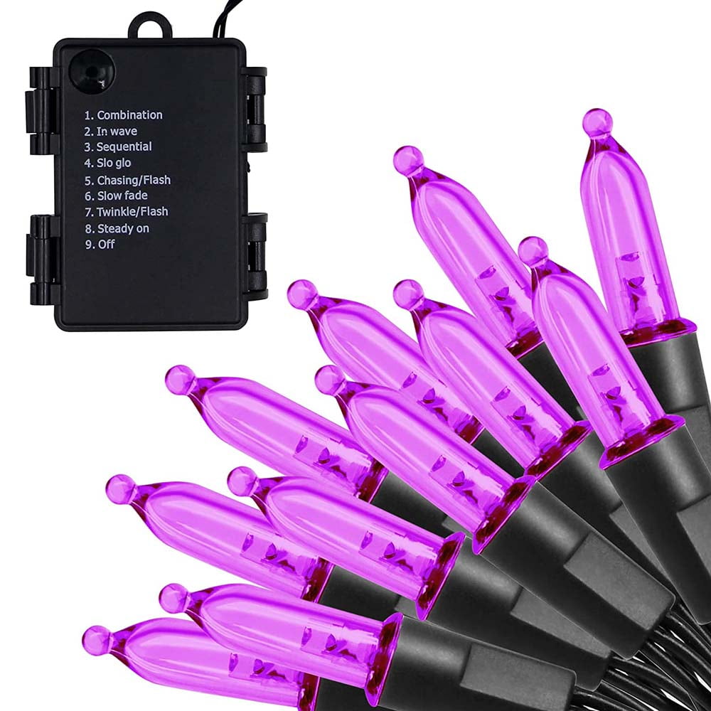 50 LED Outdoor Christmas Lights, 16FT Battery Operated Mini String