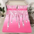 thumbnail image 2 of Castle Fairy Bling Crystal 4 Pieces Queen Sheet Sets for Teens Women Men,Abstract Gradient Ultra Soft Flat Sheet,Ombre Bling Glitter Queen Fitted Sheet,Luxury Bedroom Decor, 2 of 7