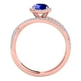 thumbnail image 4 of Aonejewelry 1.15 Ct. Ttw Halo Diamond and Oval Shape Tanzanite Ring In 10k Rose Gold, 4 of 4