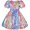 Shining Rainbow, variant on Sunny Fashion Girls Dress Pink Embroidery Square Neck Lantern Puff Short Sleeve 5 Years