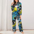 thumbnail image 2 of Fotbe Goal Time Conjunto de Pijama de Manga Larga para Mujer con Estampado, Ropa de Dormir de 2 Piezas, Conjunto de Casa Suave y Cómodo con Bolsillos-XX-Large, 2 of 7