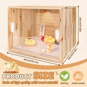 Wooden Chicken Brooder Box,Brooder box for chicks with handle, Push-Pull Chicken Brooder for Chicks, Hamsters, Turtles, Reptiles