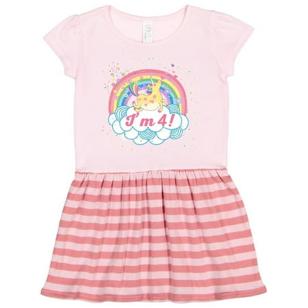 

Inktastic 4th Birthday Unicorn Rainbow Cute Girls Gift Toddler Girl Dress