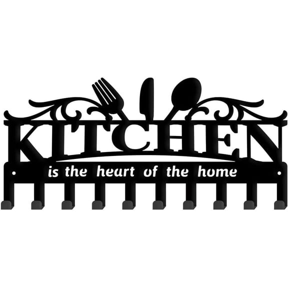 Cutlery Metal Key Holder Kitchen Cutlery Decorative 10 Hooks Key Rack Organizer Wall Mounted Rack Hooks Personalized Key Hanger Dog Leash Hanger