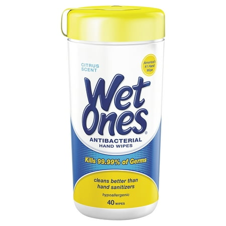 Body Electrical Wiper - Wet Ones Antibacterial Hand Wipes Citrus Scent Canister - 40 Count