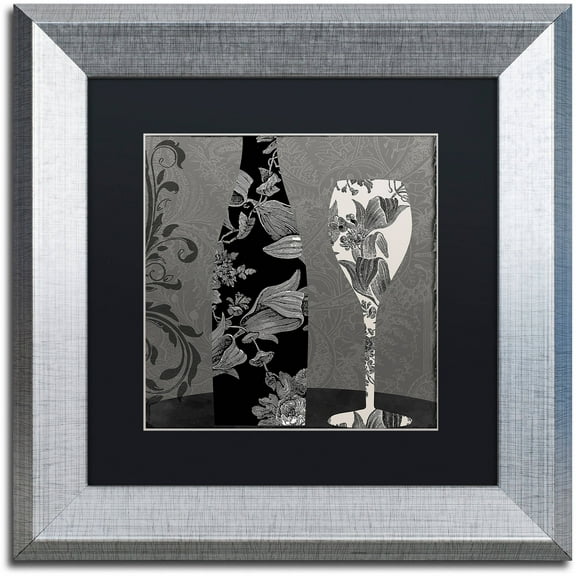 Trademark Fine Art "Vin Elegant II" Canvas Art by Color Bakery Black Matte, Silver Frame