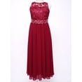 thumbnail image 3 of YEAHDOR Girls Chiffon Sequins Flower Girl Dress Floral Lace Princess Birthday Party Dress Burgundy 14, 3 of 7