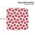 thumbnail image 2 of Honeii Strawberry print Leather Coaster Set of 4, ideal for safeguarding your furniture from drinks spills and effortless cleanup-Square, 2 of 6
