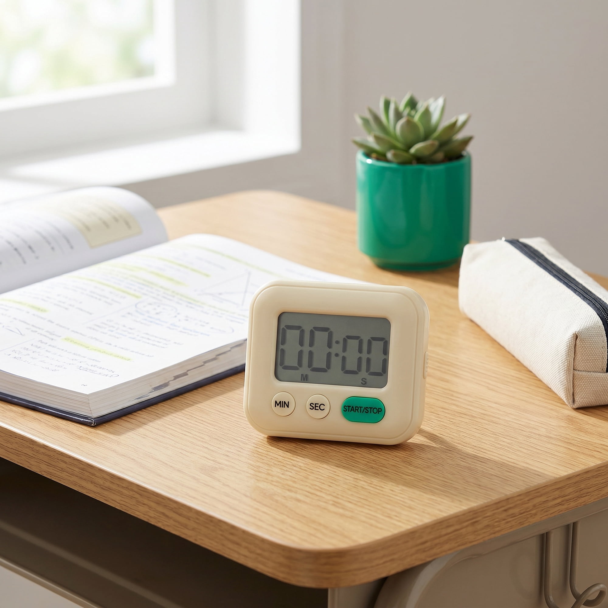 Unique Bargains Kitchen Timer with Loud Alarm and Magnetic Backing Light Yellow