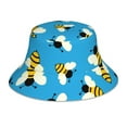 thumbnail image 3 of Daiia Flying Bees Pattern Bucket Hat - Trendy Cotton Sun Hat for Beach, Golf, Fishing - Fun Outdoor Vacation Boonie for Men and Women, 3 of 9