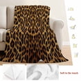 thumbnail image 5 of Brown Leopard Print Blanket Soft Cozy Warm Throw Blanket for Couch, Plush Fuzzy Flannel Fleece Blankets for Sofa, Classic Abstract Animal Patterned Bed Blankets Lightweight Gifts for Women, 40"x50", 5 of 9