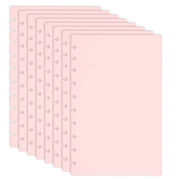 Uxcell 4 Pair Discbound Notebook Cover, 7.24" x 9.51" Medium Size PP Disc Planner Cover, Light Pink